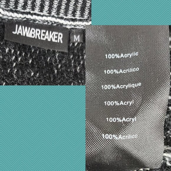 Jawbreaker Light Gray Skull Knit Crewneck Sweater - Picture 4 of 4